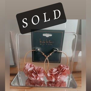 Nicole Miller Rose Floral Hoop Earrings